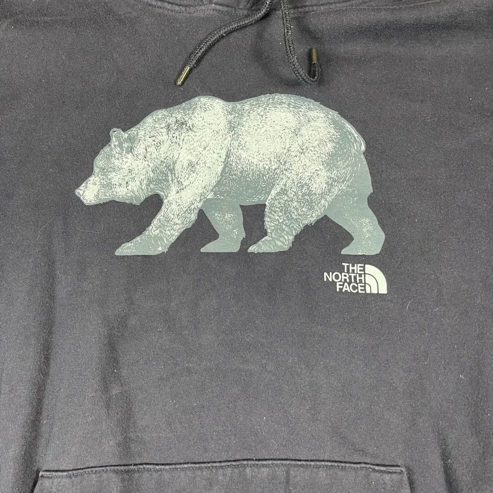 The North Face Mens Navy Blue Grizzly Bear Graphic Hoodie XXL A532A F21
